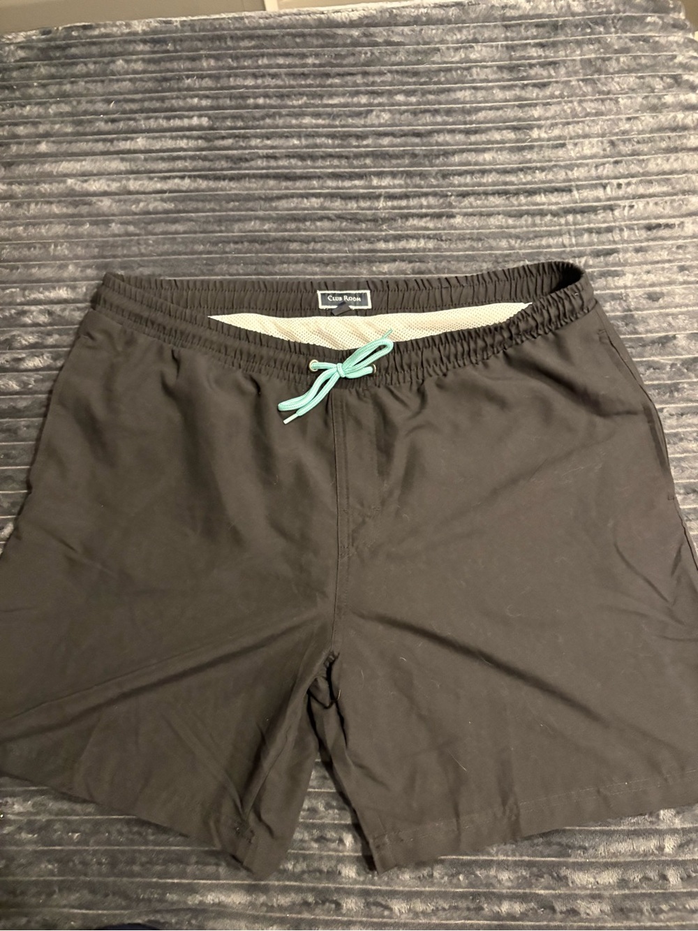 Club Room Black Swim Trunks with Mint Drawstring